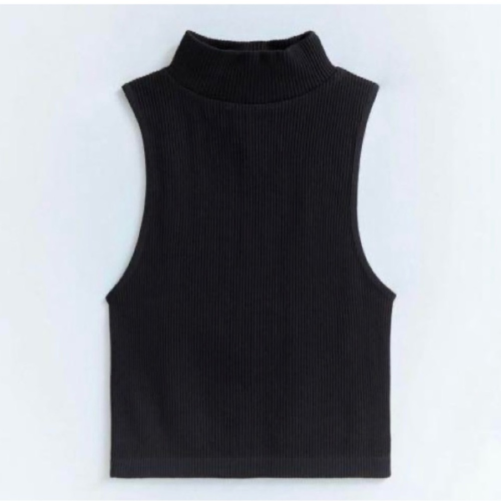 Zara Limitless Contour Black High Neck Top